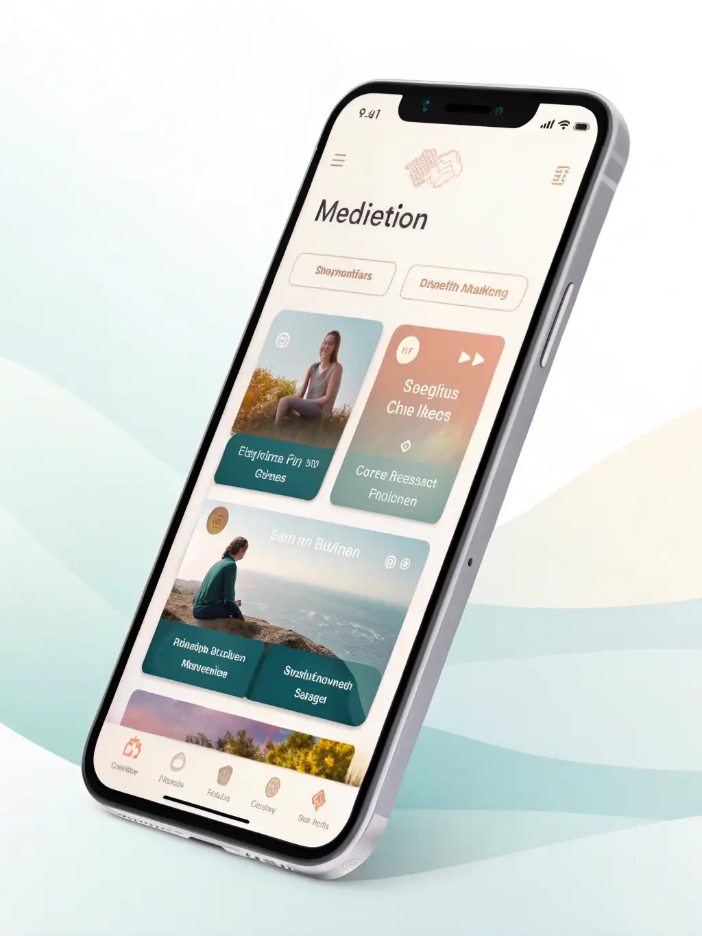 An image showcasing the game's psychological counseling feature, with calming visuals and text promoting healthy gaming habits, displayed on a mobile device.
