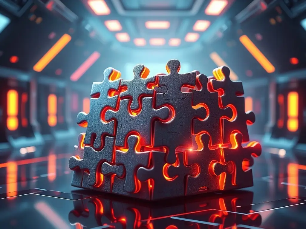 A visually appealing image of the game's adaptive difficulty feature in action, showing how the AI adjusts the puzzle complexity based on the player's skill level.